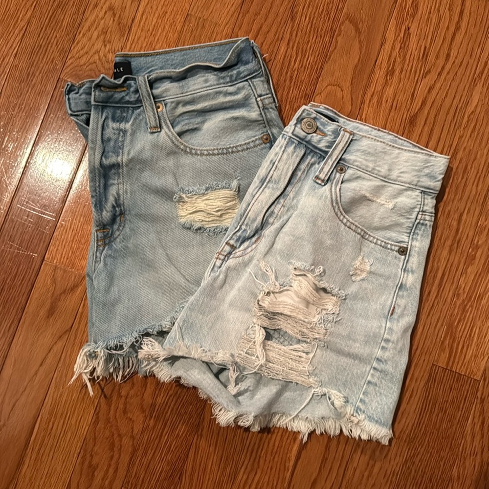 Aeropostale 90s high rise cut off shorts (2 pair), Size 2
